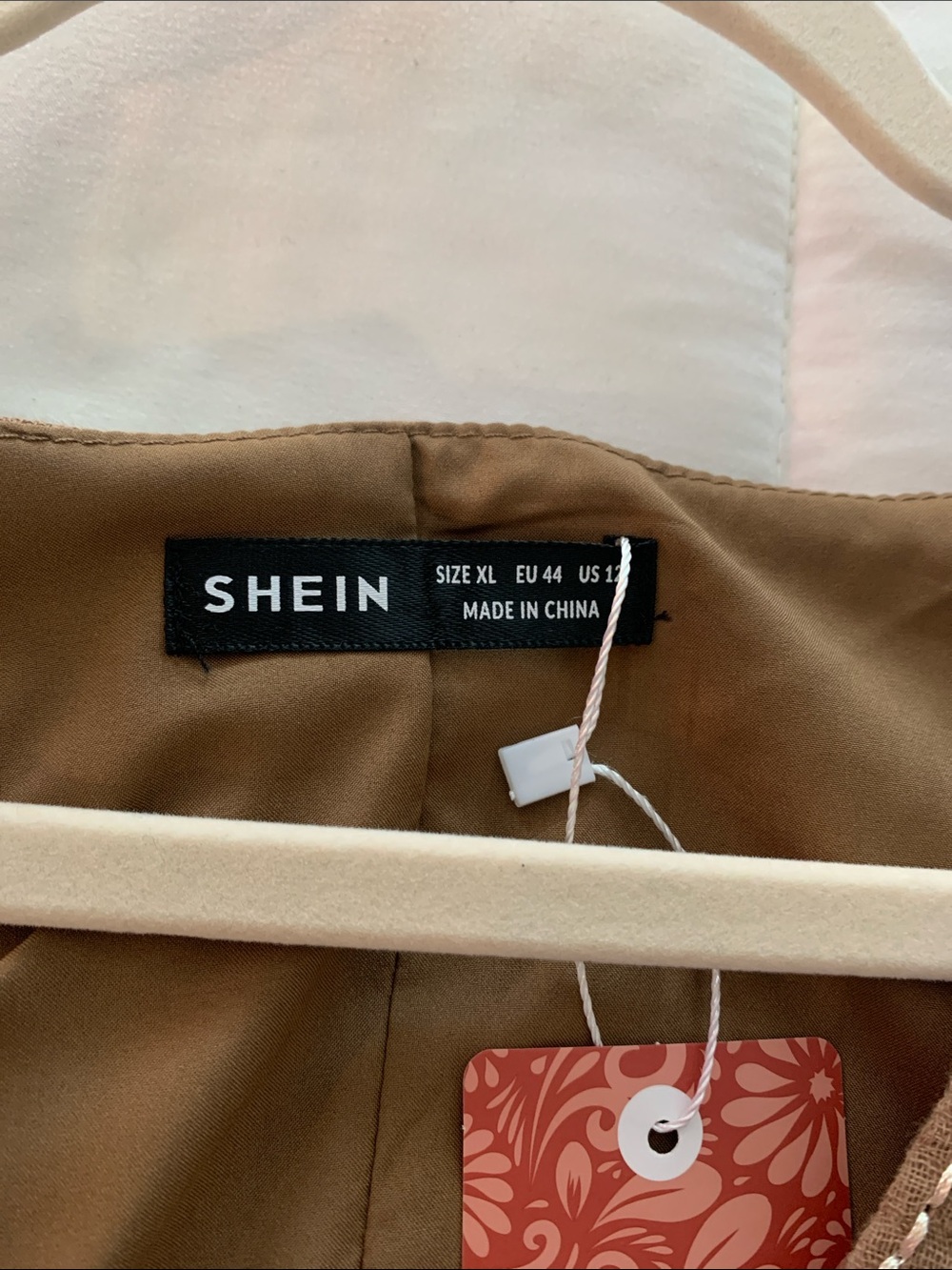 SHEIN Brown Embroidered Cotton-Blend Sleeveless Vest - Picture 4 of 5